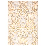 vidaXL Outdoor Teppich Doppellagiges Jacquard-Muster Balkon Terrasse Garten Außenteppich Balkonteppich Gartenteppich Terrassenteppich Gelb 140x200cm PP