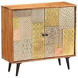 JUNZAI Sideboard, Kommode Schlafzimmer, Kommoden & Sideboards, Wohnzimmerschrank, Flur Kommode, Zimmer Möbel, 80 x 30 x 75 cm Akazie Massivholz