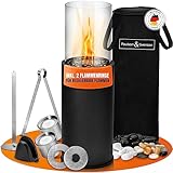 Paulson&Svenson® Bioethanol Kamin - Standkamin inkl. Zubehör und extra Langer Brenndauer [2023] - Ethanol Kamin für Outdoor & Indoor - Terrassenfeuer mit Verstellbarer Flamme