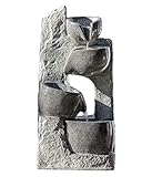 Dehner Gartenbrunnen Circ mit LED Beleuchtung, ca. 89 x 29 x 44.3 cm, Polyresin, grau