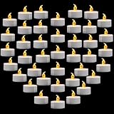 LFSEMINI LED-Teelichter, 50/100/200/400 Stück, flammenlose Teelichter, warmgelb/warmweiß, hält 150 Stunden, batteriebetriebene Teelichter für Geburtstag, Hochzeit, Dekoration (400 Stück, gelb)