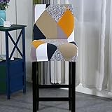 Barhocker Schonbezüge 6/4/2 Stück Dauerhaft Stretch Hohe Stuhlabdeckung Bezug mit Rückenlehnen Waschmaschinenfest Barstuhlbezug für Kurzen Lehne Drehstuhl Esszimmerstuhl ( Color : A35 , Size : 1PCS )