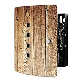banjado® Design Schlüsselkasten aus Edelstahl mit Motiv Geöltes Holz für 10 Schlüssel - Schlüsselschrank zur Schlüssel Aufbewahrung 24 x 21,5 x 7cm groß mit praktischem Magnetverschluss
