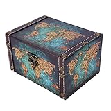 Aufbewahrungsbox, Dekorative Schatzkiste aus Holz Im Europäischen Stil, Vintage-Schmuck-Organizer, Präsentationsbox, Desktop-Ornamente Für Mädchen, Frauen, Geschenke(Grüne Karte)