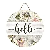 Blumen-Willkommens-Türschild, lustiger Türschild, Bauernhaus-Türschild, rustikales Willkommensschild, Frühlingsfest, Holzschild zum Aufhängen Familienregeln Holzschild