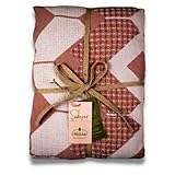 Şaheser Melina Tagesdecke, 220x240cm, Naturelle Bio Baumwolle, Bettüberwurf für Doppelbett, Wohndecke-Wendedecke Sofadecke mit Muster, weiche und angenehme Couchdecke, 100% Baumwolle (Ziegelrot)