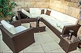 Ragnarök-Möbeldesign PolyRattan - DEUTSCHE Marke - EIGNENE Produktion - 8 Jahre Garantie Lounge Garten Möbel Glas Polster BRAUN Rostfrei Sofa