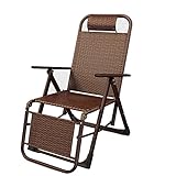 GgzOne Zero Gravity Loungesessel, Outdoor Zero Gravity Lounge Chair Patio Wicker Rattan Liegestühle Strand Pool Rasen Camping Indoor Office Deck Lounger Chair Supports 200kg Lounge-Sessel