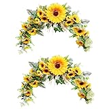 YARNOW 2 Stück Verzierungen Blumen Rustikal Frühling Raum Kreative Girlande Schild Sonnenblume Schönes Riff Tür Dekorativ Hochzeit Zum Aufhängen Hintergrund Herbst