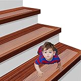 15 x Antirutschstreifen Treppe Set Anti Rutsch Selbstklebende Stufenmatten Transparent Rutsch Streifen als Rutschschutz Treppenstufen Matten 10cm x 61cm