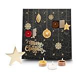 *Version 2022* Römer Wellness Geschenkartikel: Duftkerzen Adventskalender Merry Christmas mit 24 verschiedenen Teelicht-Duftkerzen; ca. 30 x 30 x 2 cm