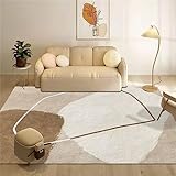 AU-OZNER teppiche modern Designer für Wohnzimmer Grauweißer Teppich, Abriebfest und langlebig, rutsch Fester Couch Tisch, schall dichter Teppichkleine teppiche,Grauweiß,180x280cm