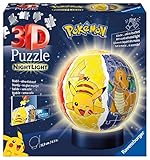 Ravensburger 3D Puzzle 11547 - Nachtlicht Puzzle-Ball Pokémon - 72 Teile - für Pokémon Fans ab 6 Jahren, LED Nachttischlampe mit Klatsch-Mechanismus