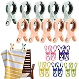 Strandstühle-Handtuch-Clips, 10 große Handtuchklammern und 10 kleine Wäscheklammern, Quilt-Trocknungs-Clip, Decken-Wäscheklammern für Strandkorb-Handtuch, Wäsche auf Wäscheleine