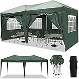 Outdoor-Hardtop-Pavillon mit Aluminium-Gartenschutz, doppelt belüftetem Dach, Netzen, Vorhängen und Sitzdesign, 14' x 14'