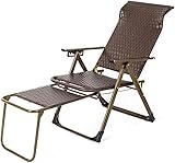 MIXMEY Loungesessel, zusammenklappbar, Zero Gravity Stuhl, Sonnenliege mit Tasse und Handyhalter, Liegestühle, Rattan, Relaxer, Dampfgarer, Stuhl (Farbe: Standard)