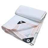 Garten-Schattennetz, mit Ösen, weißes Mesh-Sonnenschutz-Schattentuch, 90% Sonnenschutz, for Gewächshaus-Abdeckung, Terrasse, Pflanze, Blumen, Hühnerstall, Carport, 8-polig (Size : 1x2m)