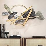 Wanddeko Metall Groß Modern Abstrakt Wandskulptur Wandschmuck Metallbild 3D Runde Metallwanddekoration für Deko-Objekt Wohnzimmer