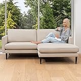 Comooda Tampa Corner, Holz, Beige, Ecksofa Rechts