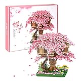 Sakura Tree House Building Blocks, 2138 Pieces Artificial Flowers Plants Building Toy, Creative DIY Collection Building Bricks Set Kompatibel Lego 10280 Creator Expert(Sakura House)