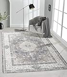 the carpet Elira Teppich, Flachgewebe, Robust, Modernes Design, Vintage Optik, Used Look, Superflach, Baumwolle, waschbar, Orientalisch, Beige, ca. 240 x 340 cm