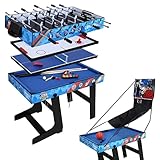 HLC 5 in 1 multifunknierte Tischspiel Tischfußball/Tischtennis/Air Hockey/Billard/Basketballspiel