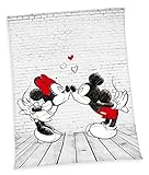 Disney´s Mickey & Minnie Mouse XXL Flanell Flauschdecke Kuscheldecke 150 x 200 cm Tagesdecke Überwurf