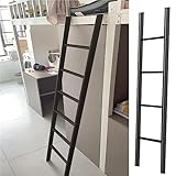 hochbett Leiter Hochbettleiter Leichtgewicht Bett-Leitern Für Hochbetten, 59 61 63 65 67' Höhe Rv Dorm Loft Climb Ladders Only, Hook-on Twin Step Leitern, 330lbs Tragfähigkeit (Color : Black, Size :