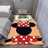 PUREUV Anime Micky Maus Kinderteppich, Schlafzimmer, Haus, Wohnzimmer Teppich, Hochzeit Fußmatte, Rutschfester Teppich Geschenke A202 60×90Cm
