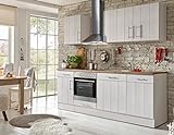 respekta Küche Küchenzeile Küchenblock Landhausküche Einbauküche Komplettküche 220 cm weiß