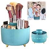 Qunkun Kosmetik Make Up Organizer, Kosmetik Organizers, 363°Drehbarer Pinsel Organizer, Beauty Organizer, Kosmetikregal, Multifunktionale Aufbewahrung für Zimmer Decor Frisiertisch