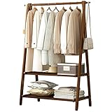 Holzgarderobe, freistehender Garderobenständer, Kleiderständer, Kleiderstange, faltbar, stabile Struktur, für Apartment, Schlafzimmer, Flur (66 cm/86 cm/116 cm)