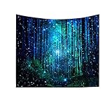 Xmiral Tapisserie Wandbild Dekoratives Tischdecke Wald Landschaft Drucken Wanddeko Hängen Tapestries(C,150x200cm)