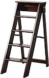 Stepladders 5-Stufen-Leiter, weiße Holzleiter mit rutschfesten Stufen, 39,7 Zoll hohe Stehleiter-Display-Regale, moderne Leiter für Zuhause, Büro, zusammenklappbare Trittleiter (Color : Ladder C)