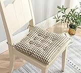 homeyuser 2 x gepolsterte Stuhlkissen Stuhlkissen Stuhlkissen Stuhlkissen Stuhlkissen Stuhlkissen Küche Garten Esszimmerstuhl mit Gurten 40x40cm, Coffee-White, 40 x 40 cm