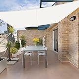 HENG FENG Sonnensegel Rechteckig 2.5x3m Wasserdicht PES Polyester Sonnenschutz Windschutz Wasserabweisend UV Schutz für Balkon Garten Terrasse Beige