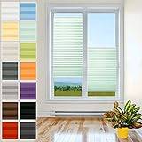 Klemmfix Plissee Ohne Bohren - 40 cm x 130 cm - Plissee Klemmfix Rollo Mint - Plissees für Fenster - Jalousien zum Klemmen - Plisee Rollo Ohne Bohren Klemmfix - Plisseerollo - Plisses - Plisse