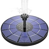 AISITIN Solar Springbrunnen 3.5W Solar Teichpumpe mit 180mm Durchmesser Solar Panel Eingebaute 1500mAh Batterie Wasserpumpe Solar Schwimmender Fontäne Pumpe mit 6 Fontänenstile für Garten, Vogel-Bad