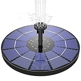 AISITIN Solar Springbrunnen 3.5W Solar Teichpumpe mit 180mm Durchmesser Solar Panel Eingebaute 1500mAh Batterie Wasserpumpe Solar Schwimmender Fontäne Pumpe mit 6 Fontänenstile für Garten, Vogel-Bad