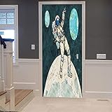 3D-Tür-Tapete Weltraumastronaut Selbstklebende Türsticker Poster Wandbilder Kunst Wandsticker Foto 31.49' X 78.74' / 80 X 200 Cm Pvc Abnehmbare Tür Dekoration Für Wohnzimmer Schlafzimmer Bad Küche Bü