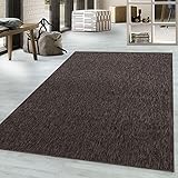 Taracarpet Kurzflor-Teppich Flachgewebe Schlingenteppich meliert Pflegeleicht für Wohnzimmer Schlafzimmer und Kinderzimmer Braun 160x230 cm