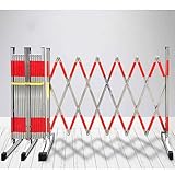 Industrielle, Erweiterbare Metallbarrikade, Teleskopisches Sicherheitstor Mobile Sicherheitsschranke Versenkbarer Verkehrszaun Mobiles Scherentor Für Straßensperrungen, Bauleitplanken ( Farbe : Silver