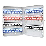 HMF 13049-07 Schlüsselkasten 49 Haken verstellbare Hakenleisten, 32,0 x 23,0 x 7,5 cm, lichtgrau