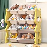 FOUNCY Aufbewahrungsorganisator für Kinderspielzeug Kinderspielzeugspeicher Rack Baby Lagern Rack Locker Mehrschichtiger Home Finishing Regal (Color : Yellow, Size : 86x36x66cm)