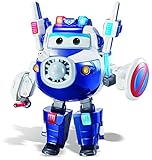 Super Wings EU740925 Paul Supercharged Deluxe Character Transformer Toys for 3+ Year Old Boy Girl w/Lights & Sounds, Blue