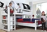 Etagenbett BENI L Kinderbett Spielbett Hochbett Bett Weiß Stoffset Pirat