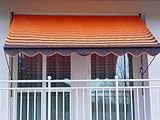Angerer Klemmmarkise - Markise für Sonnenschutz - Montage ohne Bohren und Dübeln - ideale Balkonmarkise für Mietwohnungen (300, orange-braun)
