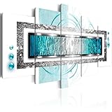 murando - Bilder Abstrakt 200x100 cm Vlies Leinwandbild 5 tlg Kunstdruck modern Wandbilder XXL Wanddekoration Design Wand Bild - Ornament Textur Perlen blau weiß silber a-A-0003-b-o