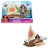 Disney Princess Spielzeug, kleine Vaiana-Puppe und Boot mit 2 Freunden, inspiriert vom Disney-Film, HPG70