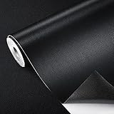 GELAISI Kunstleder Selbstklebend 40*300cm-Schwarz Leder Patch Kit Selbstklebende Lederflicken,Lederoptik Folie Dekofolie Möbelfolie Tapeten Lederreparatur Polster für Schrank Ledertasche Autositz Sofa